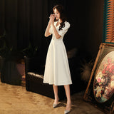 White Banquet Small Dress 2026 Summer New Temperament Long-Term Daily Simple License Wedding Dress HZ0517