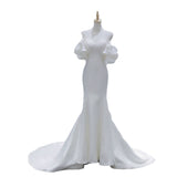 Light Wedding Dress 2026 New Bride Go Out Yarn Travel Shooting Fantasy Super Fairy-Faced Fishtail Dress HZ0517