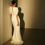 Scensing Light Wedding Dress 2026 Spring New Bridal Simple Temperament Retro Travel Fishtail Banquet Dress HZ0517