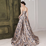 Temperament Retro Breast-Wearing Evening Dress Light Luxury High-End Sense Of The New Adult Show Drag-Tailed Engagement Evening Dress Elegant HZ0517