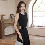 Black Evening Dress Women's 2026 New Dresses Famous Banquet Dresses Fashioned Elegance Moderator Summer HZ0517