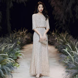 Evening Dress Dress Women's Banquet High-End Light Luxury Niche Dress Dinner Host High-End Slid Noble Temperament HZ0517