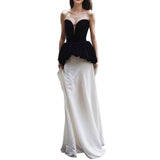 High-End Feel Evening Dress French Black And White Classic Color Retro Banquet Wedding Dress Dress Dress Light Luxury HZ0517