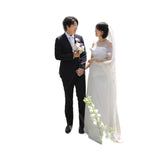 Lawn Outdoor Wedding Main Wedding Dress Simple Dingy Noodles Wedding Dress Wedding Certificate Registration Small White Dress HZ0517