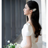 Scenic Light Wedding Dress 2026 New Bridal French Simple V-Neck Go Out Of The Sausen Small Welcome Dress Dress HZ0517