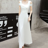 Evening Dress 2026 New Summer Temperament Long Banquet Light Luxury Niche White Dress HZ0517