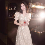 French Evening Dress 2026 New Fashion Temperament Elegant Host Banquet Dresse Dress Dress HZ0517