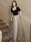 Black Engagement Dress 2026 New Hostess Female Student Graduates In Escape Princess Dress Winter Fashion Dress HZ0517