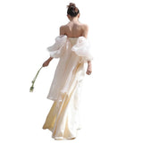 Champagne Wedding Dress High-End Wedding Dress Bride Wedding Back Door Morning Robe Banquet Annual Toast HZ0517