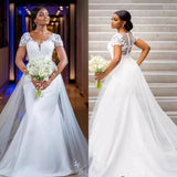 Drag-Tailed Wedding Dress Bride Wedding Fishtail Waist Wedding Dress High Sense Outdoor Church Wedding Dress HZ0517