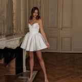 2026 New Mini-Breasted Wedding Dress Party Party Banquet Short-Edish Dress HZ0517