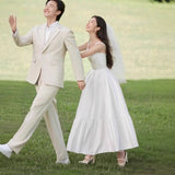 White Certificate Registration Light Wedding Dress French Small Dress With Engagement Dress High Sense Can Usually Wear Summer HZ0517