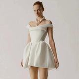 White Light Wedding Dress Small Short Temperament Dress Simple Retro Engagement Yarn HZ0517