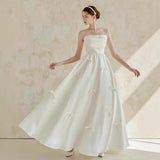 French Fascling Bra Skinny Bridal Wedding Dress 2026 New Welcome Bow Fairy Light Wedding Dress HZ0517