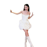 French Travel Photo Wedding Dress Small Man With Denecta Sexy Short Card Registration Small White Dress Engagement Dress HZ0517