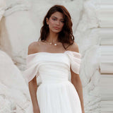 Wedding Dress Bride Word Shoulder Thin Sen Is Princess Pony Skirt French Style Yarn Temperament Light Wedding Dress HZ0517