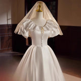 French Retro Small Small Wedding Dress With A New Simple Elegance Temperament Educative Small White Dress Evening Dress HZ0517