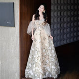 French Dress Engagement Morning Robe Bride Wedding Toast To High-End Scenic Holiday Evening Dress HZ0517