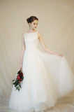 Light Wedding Dress 2026 New Word-Shoulder Retro Light Yarn Simple Small White Korean Light Dress Wedding Dress HZ0517