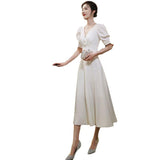 White Small Dress Can Usually Wear French Dress Dress Daily Graduation Dress Formal Occasion Evening Dress HZ0517
