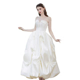 White Dingy Light Wedding Dress Small 2026 New Niche Bride Certificate Marriage Engagement Out Of The Chest Dress HZ0517