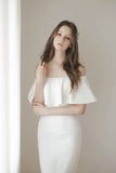 2026 New Winter Simple White Shoulder Wedding Dress Toast Banquet Lawn Wedding Trip Outdoor Light Wedding HZ0517