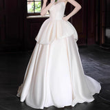 French Wedding Dress 2026 New Simple Small Tail Light Wedding Dress Bridal Yarn Welcome Dress HZ0517