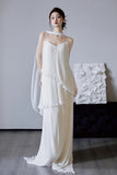 French Light Wedding Dress Bride Simple Niche High-End Feeld Daffron Go Out Of The Yarn Series Super Fairy Small Tail Welcome Dress HZ0517