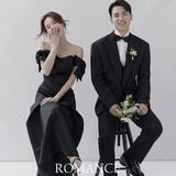 New Theme Evening Dress Vintage Vertiny Photo Black Wedding Couple Photo French Hepburn Style Dress HZ0517