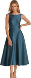 2026 New Solid Evening Dress U-Shaped Collar-Dew-Backed Senscreen Casual Dress HZ0517
