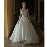 French Hepburn Light Wedding Dress Super Fairy Dreamson Slings Simple Yarn Retro Pongamy Skirt Dress HZ0517