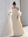 Champagne Wedding Dress High-End Wedding Dress Bride Wedding Back Door Morning Robe Banquet Annual Toast HZ0517