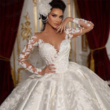 New Long-Sleeved Heavy Industry Luxury Bridal Wedding Dress Long Tail Main Wedding Dress High-End Slim Slimming Dress Dress HZ0517