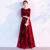 Art Exam Evening Dress Blue Female High-End Temperament High-End Host Red Song Chorus Performance Costume Adult Dress HZ0517