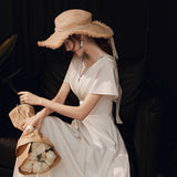 Light Wedding Dress Women 2026 Summer New White Simple French Style Court Style Small White Dress Girl HZ0517
