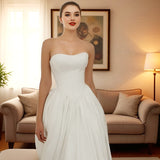 Light Wedding Dress White Bra Tug Bridal Wedding Dress Simple Dress HZ0517