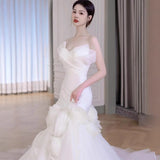 Brased Light Wedding Dress 2026 Spring New Sexy Flower Fishtail Main Yarn Super Fairy At The Runaway Princess Welcome Dress HZ0517