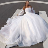 French Long-Sleeved Main Wedding Dress 2026 New Bride With A Chest To Go Out Of The Yarn Simple Temperament HZ0517