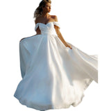 French-Style Densline Wedding Dress 2026 Spring New Word Shoulder Thin Tail Sen Family Travel Wedding Dress HZ0517