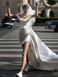 French Light Wedding Dress Small Simple Dens, A Word On The Back Of The Door To Register The White Short Engagement Dress HZ0517