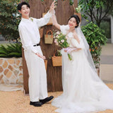 Fairy Sen Light Wedding Dress Bridal Morning Robes Go Out On The Outside Of The Yarn To Welcome The Light Yarn Studio Outdoor Travel Dress HZ0517