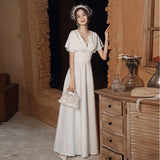 Light Wedding Dress Women 2026 Summer New White Simple French Style Court Style Small White Dress Girl HZ0517