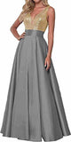 Women's Lien Rose Gold Evening Dresses Ball Dresses V-Necked Backs Of The Leadsmaid's Dresses Dinner Party Evening Dresses HZ0517