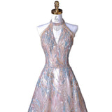 Hang Neck Evening Dress High-End Light Luxury Niche 2026 New Squin Senior Feeling Host Annual Dress Dress Woman HZ0517