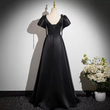 Simple Black Evening Dress 2026 New Student Art College Sound Solo Dress Piano Playing Dress Dress Dress Dress Woman HZ0517