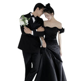 Black Evening Dress Woman 2026 New French Dingy Fishtail Light Luxury Small Wedding Dress HZ0517