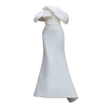 Travel Shooting With A Dilted Face Light Wedding Dress 2026 Spring New French Sexy Bareback Shoulder Temperament White Super Fairy Wedding Dress HZ0517