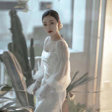 Super Xian Sen Light Wedding Dress 2026 Spring New Waist Bride Welcome Yarn White Simple Temperament Elegant Dress HZ0517