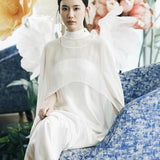 New Chinese Morning Robe Light Wedding Dress Female Wedding Dress Dress Simple French Light Wedding Dress Small White Dress HZ0517