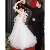 Bride's Wedding Morning Robe 2026 New Sensian Sling Sling Korean Style Small Female Engagement Light Wedding Dress HZ0517